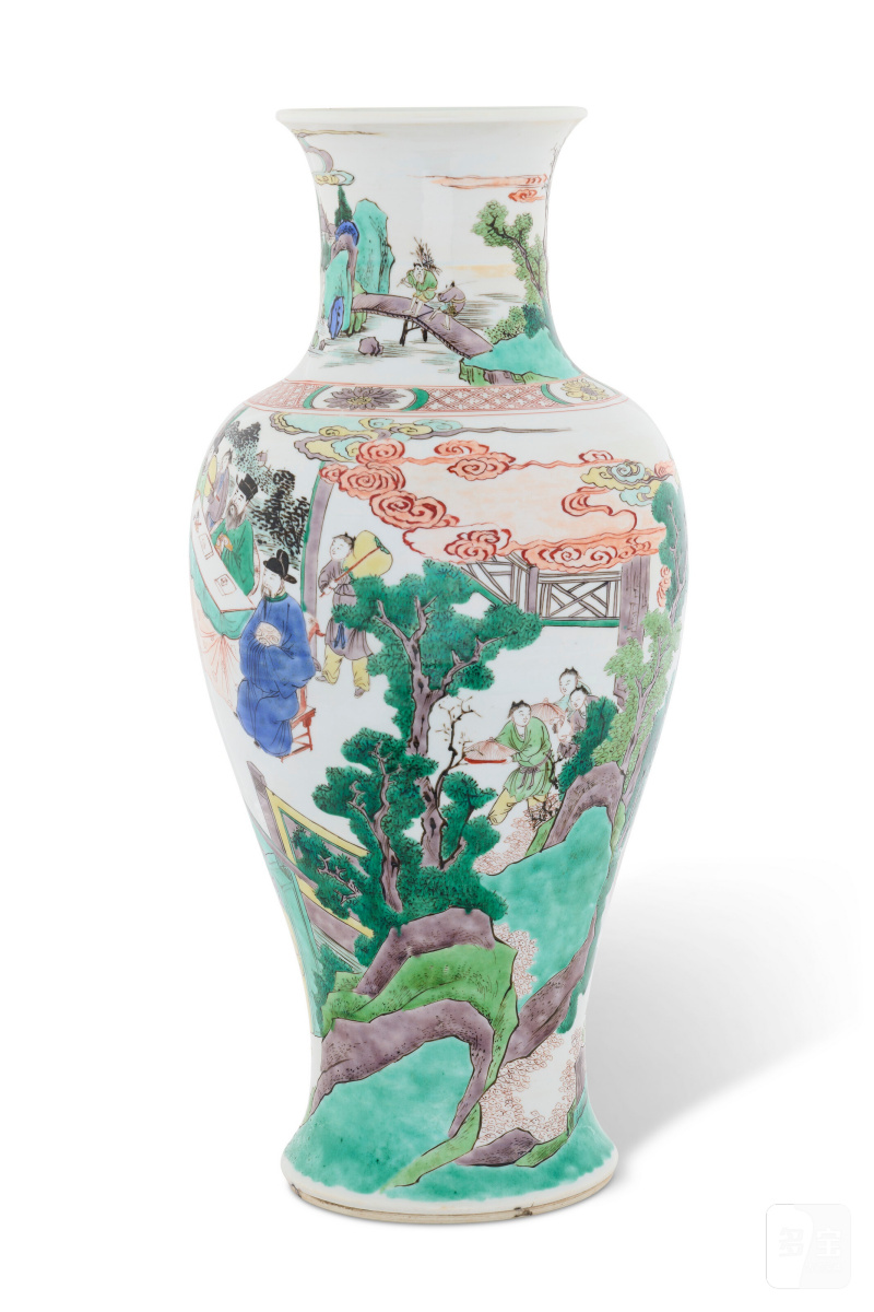 VASE BALUSTRE EN PORCELAINE DE LA FAMILLE VERTE À DÉCOR DE SCÈNE DE CHASSE  CHINE, DYNASTIE QING, ÉPOQUE KANGXI (1662-1722) - 图3